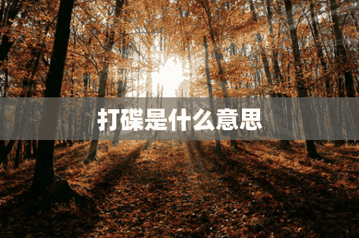 打碟是什么意思(打碟子是什么意思网络用语)